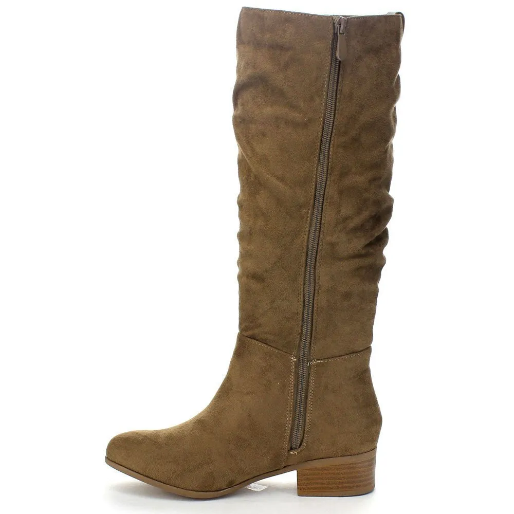 Soda Index Women's Classic Slouchy Cowboy Knee High Riding Boots