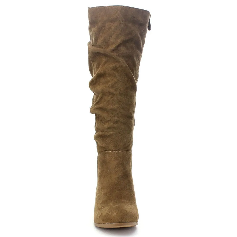 Soda Index Women's Classic Slouchy Cowboy Knee High Riding Boots