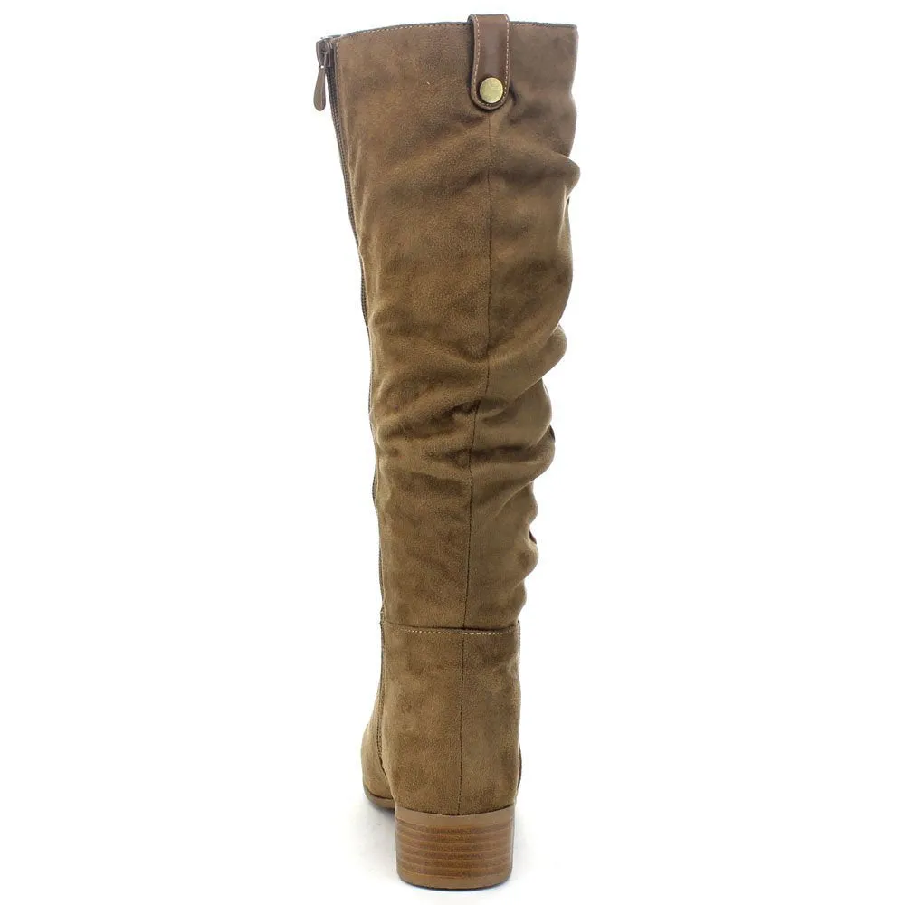 Soda Index Women's Classic Slouchy Cowboy Knee High Riding Boots