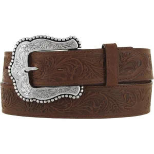 Tony Lama Women's Layla Tooled Brown Belt