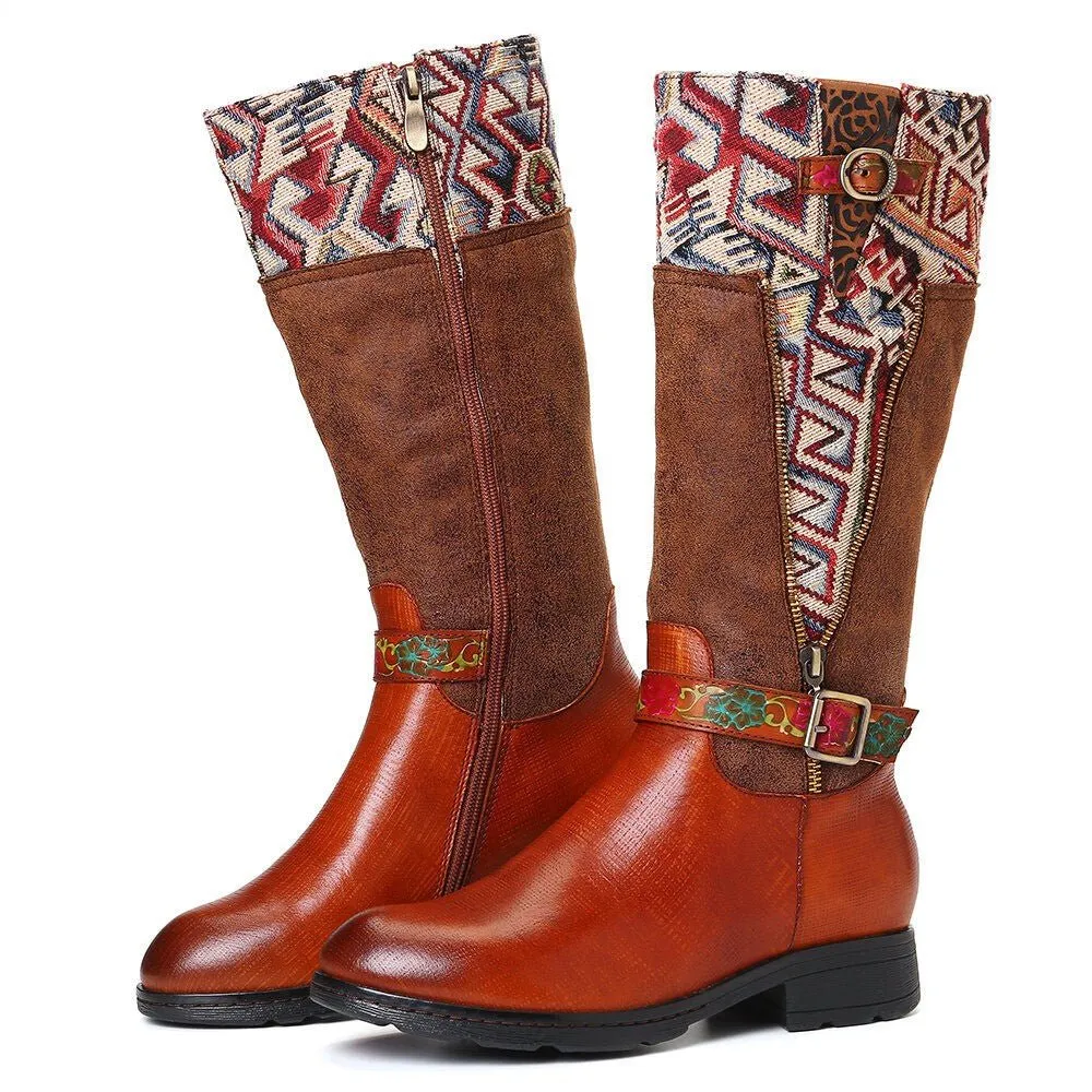 Women's Handmade Leather Mid-Calf Boots "Alpha Style"