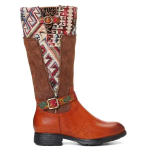 Women's Handmade Leather Mid-Calf Boots "Alpha Style"