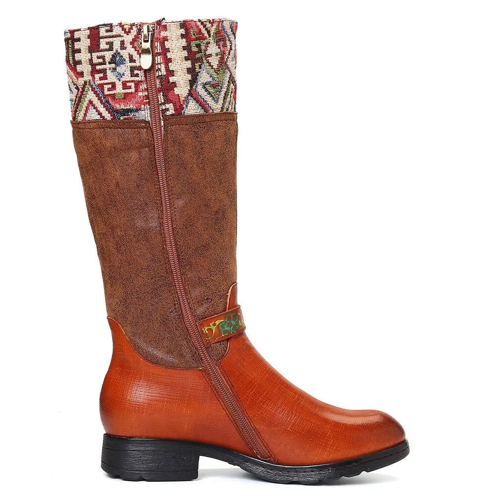 Women's Handmade Leather Mid-Calf Boots "Alpha Style"