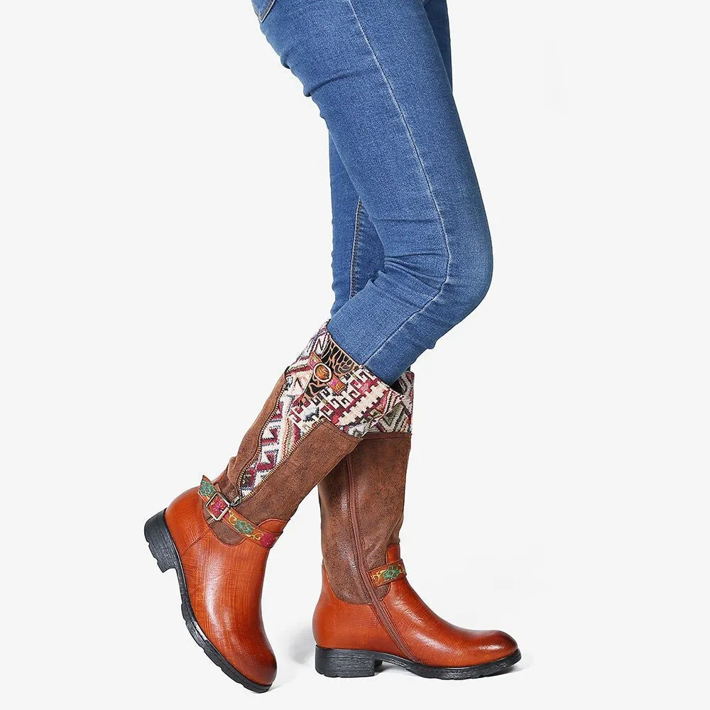 Women's Handmade Leather Mid-Calf Boots "Alpha Style"