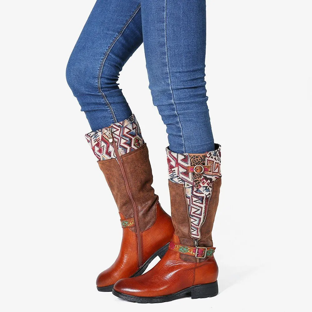Women's Handmade Leather Mid-Calf Boots "Alpha Style"