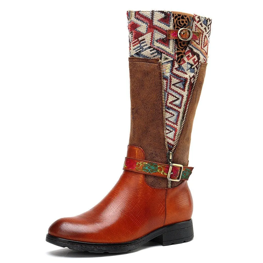 Women's Handmade Leather Mid-Calf Boots "Alpha Style"