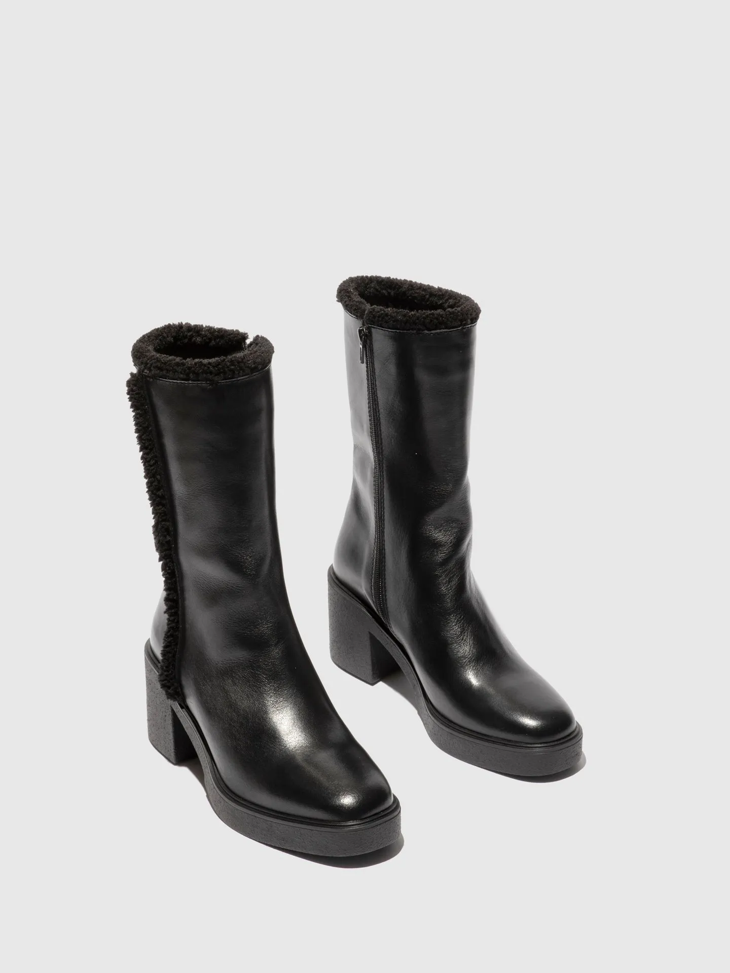 Zip Up Ankle Boots SHIR799FLY NAPPA BLACK
